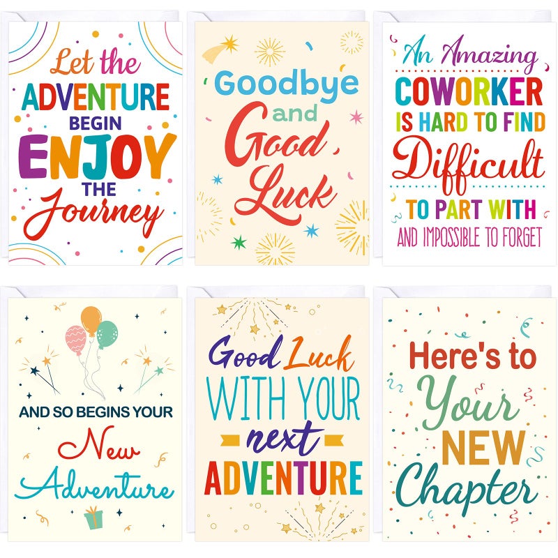 Fancy Land Farewell Cards for Coworker Going Away Goodbye Card Bulk for Office Colleague Retirement Leaving Supplies 12Pcs - Image 1